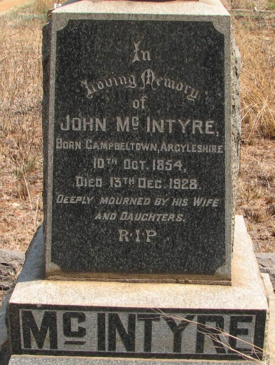 McINTYRE John 1854-1928