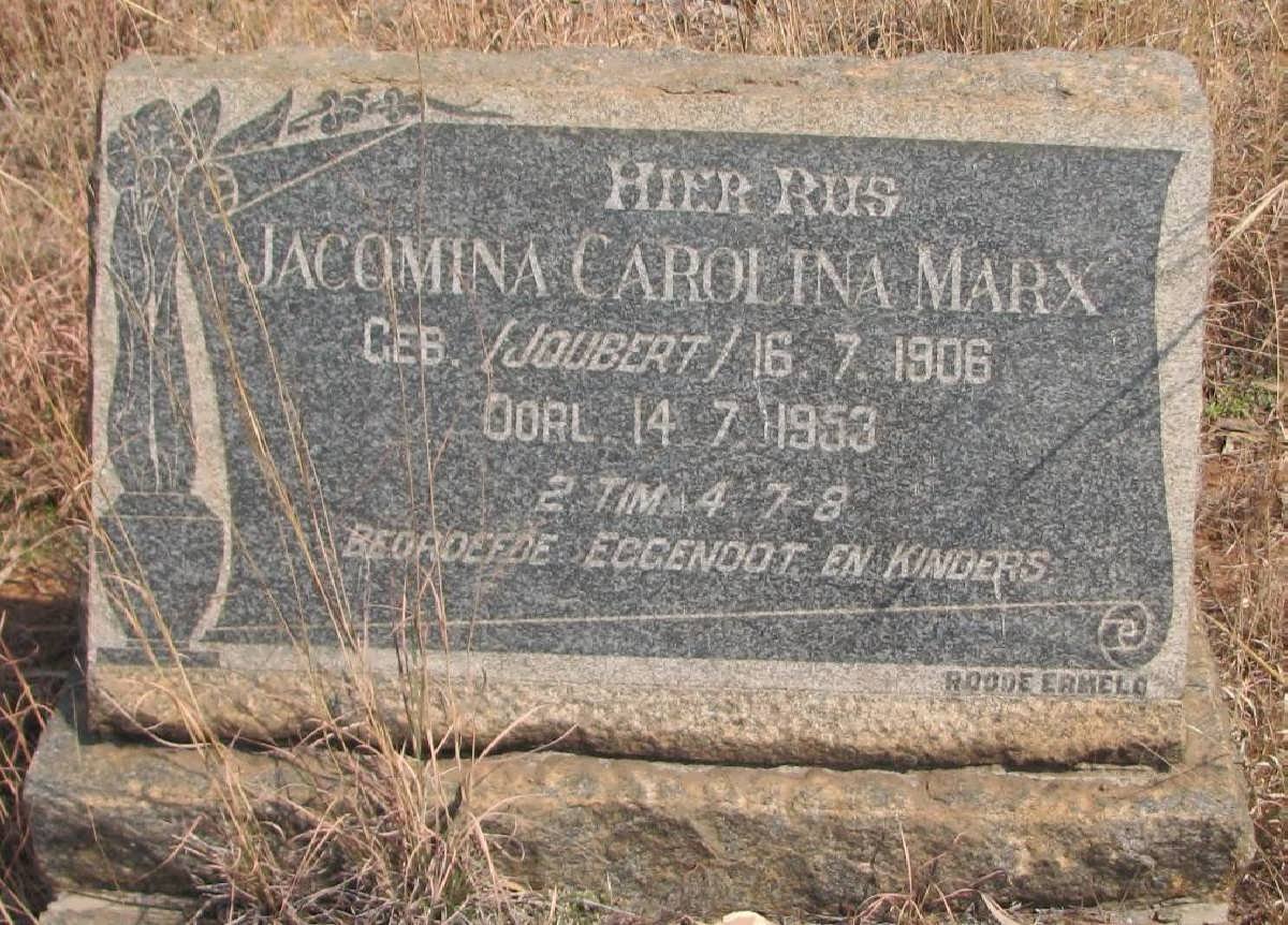 MARX Jacomina Carolina nee JOUBERT 1906-1953