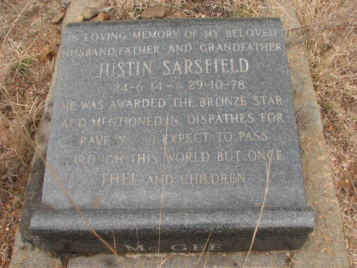 McGEE Justin Sarsfield 1914-1978