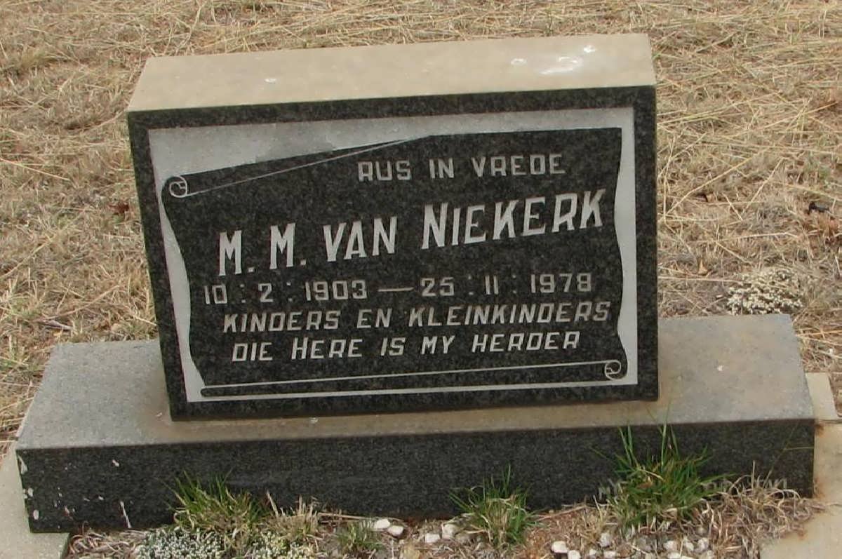 NIEKERK M.M., van 1903-1979