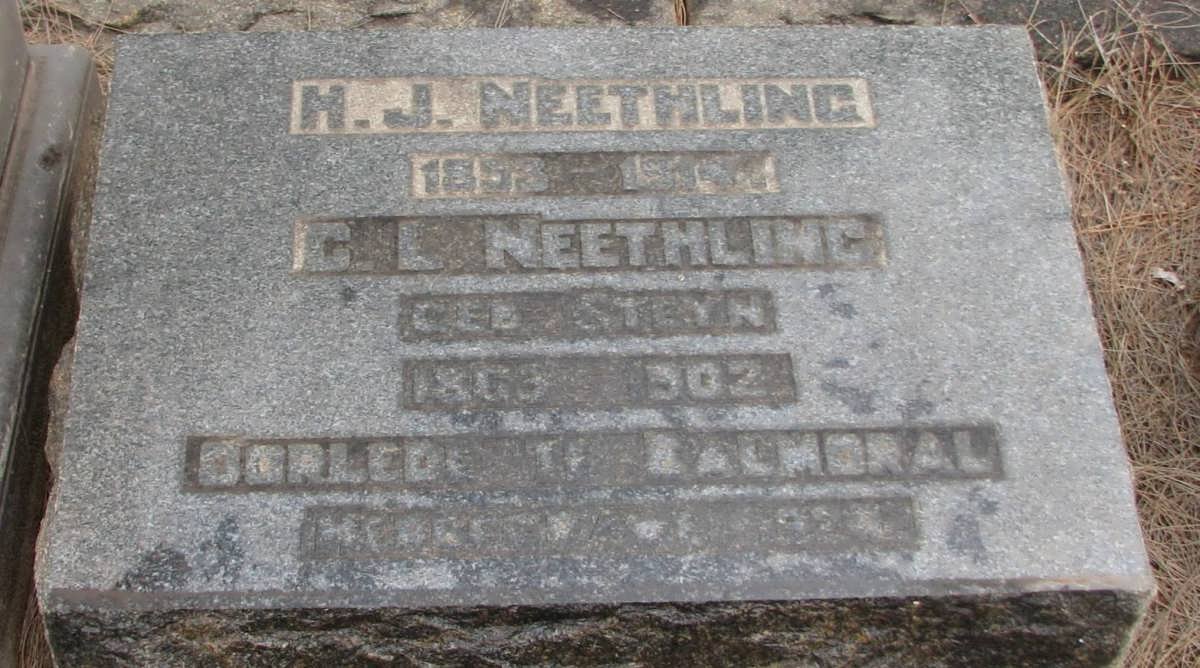 NEETHLING M.J. 1853-1914 &amp; C.L. STEYN 1863-1902