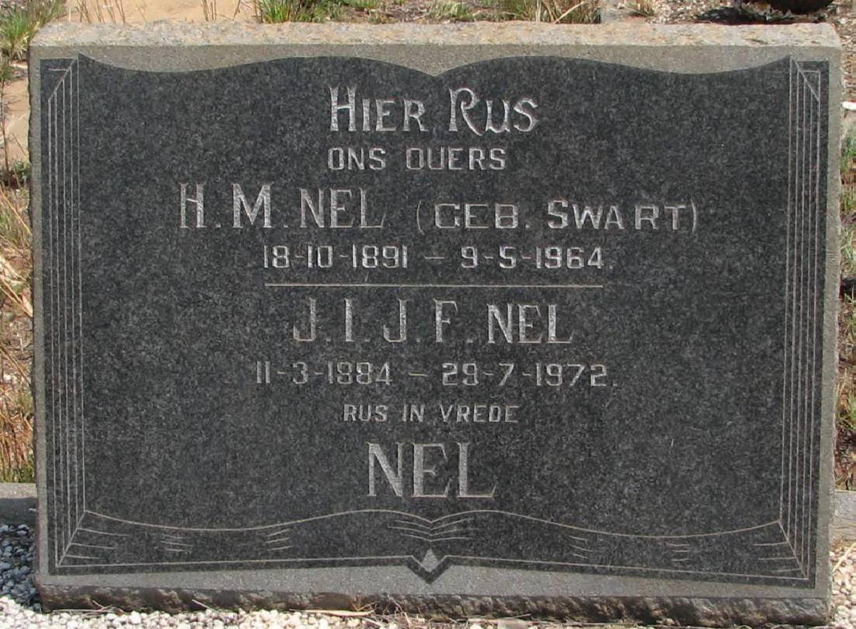 NEL J.I.J.F 1884-1972 &amp; H.M. SWART 1891-1964