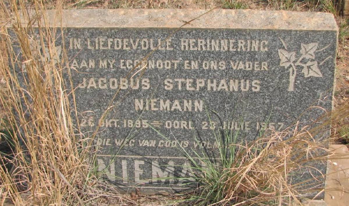 NIEMANN Jacobus Stephanus 1895-1957
