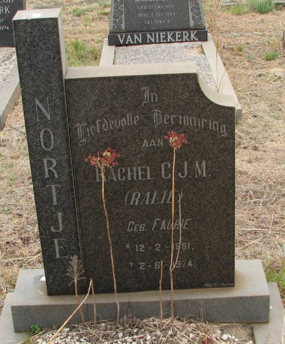 NORTJE Rachel C.J.M. nee FAURE 1881-1974