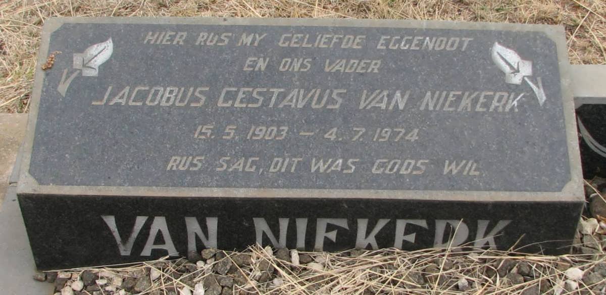 NIEKERK Jacobus Gestavus, van 1903-1974