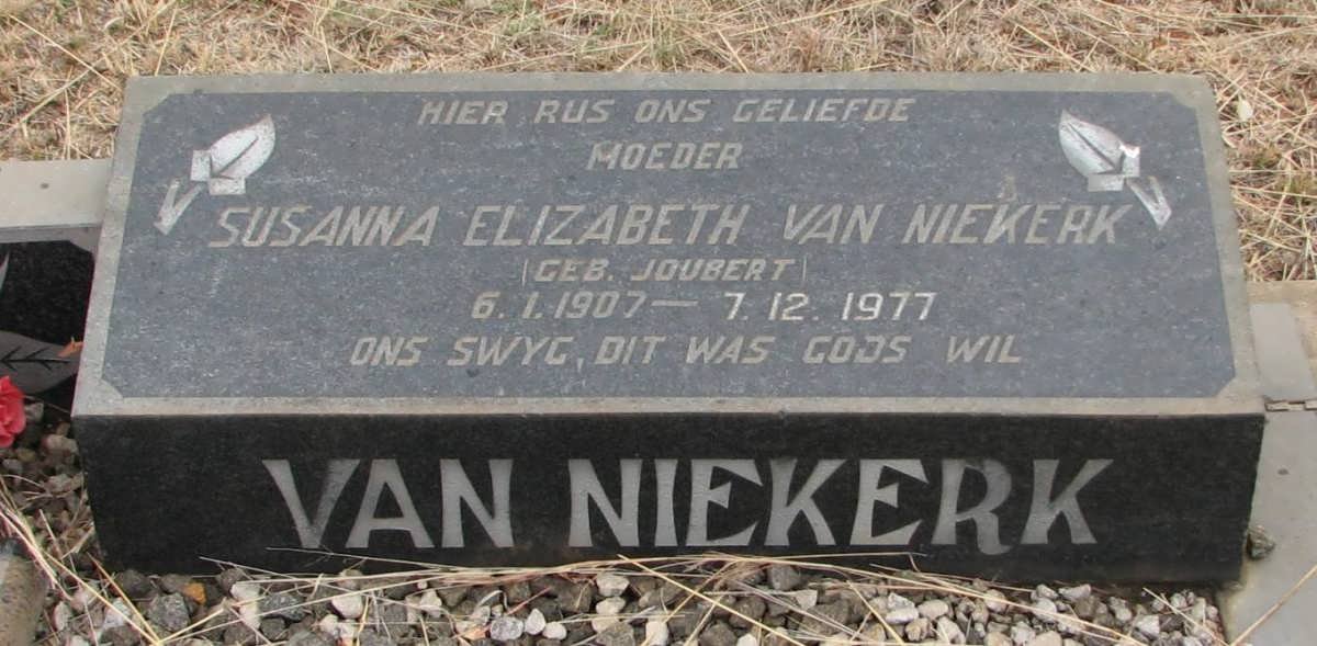 NIEKERK Susanna Elizabeth, van nee JOUBERT 1907-1977