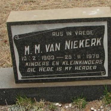 NIEKERK M.M., van 1903-1979