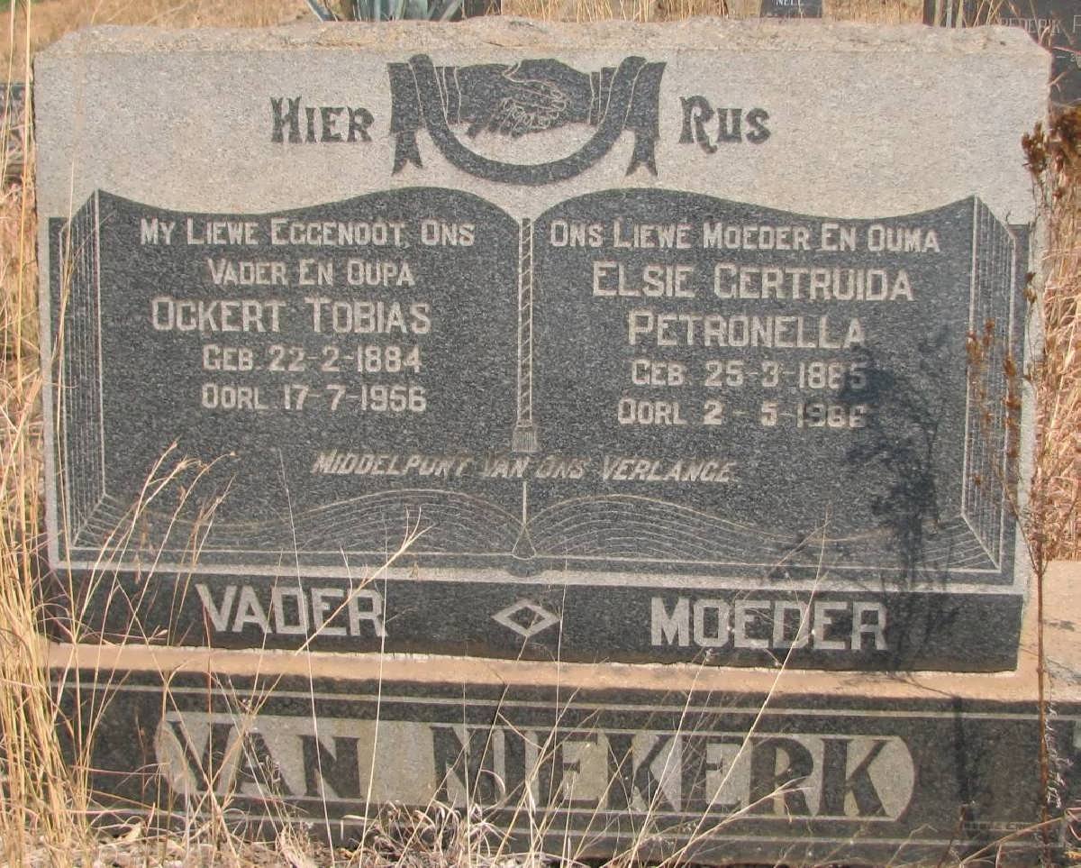 NIEKERK Ockert Tobias, van 1884-1956 &amp; Elsie Gertruida Petronella 1885-1966