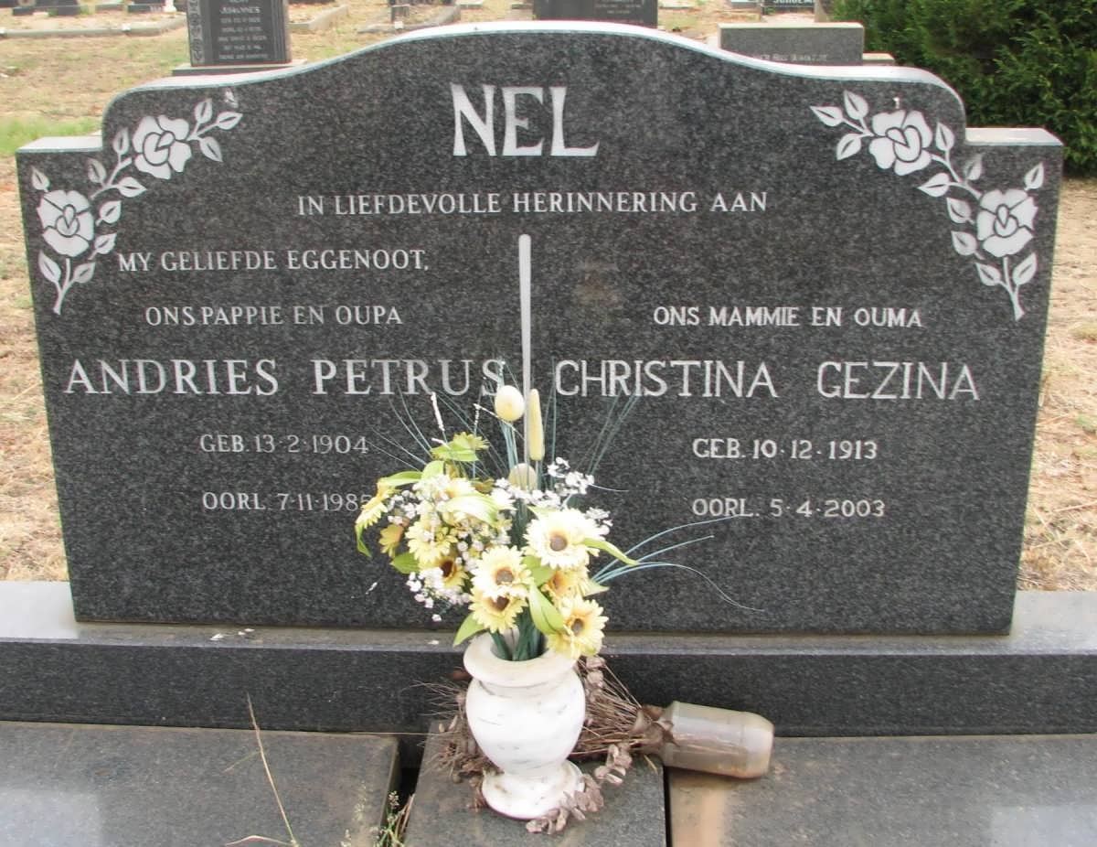 NEL Andries Petrus 1904-1985 &amp; Christina Gezina 1913-2003