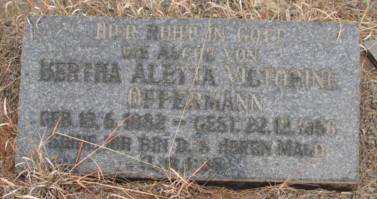 OPPERMANN Bertha Aletta Victorine 1882-1966