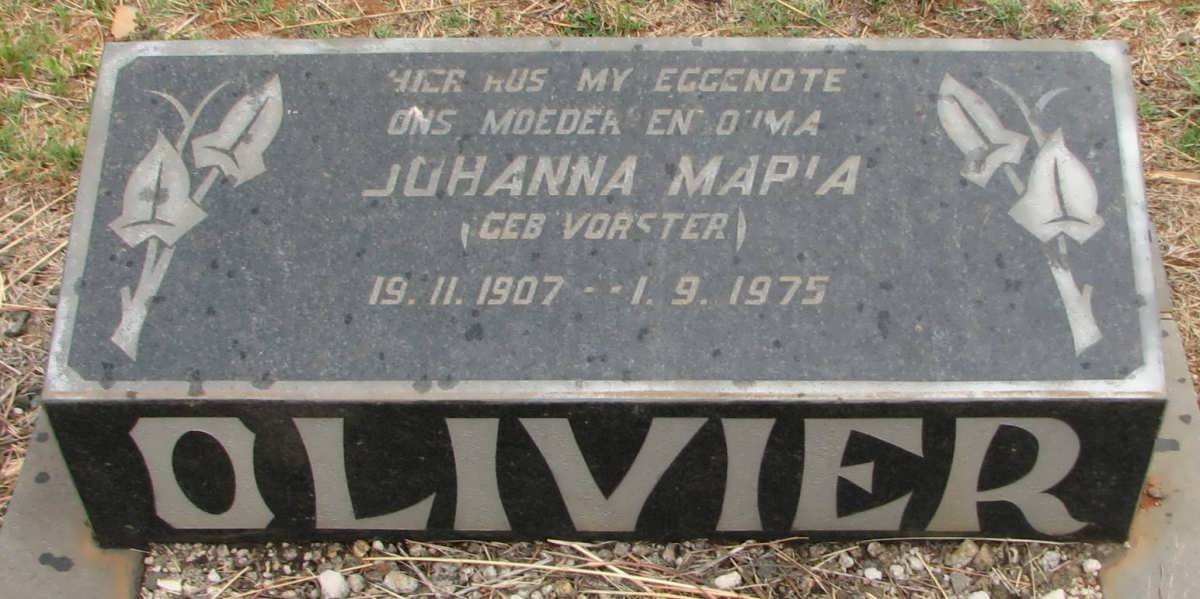 OLIVIER Johanna Maria nee VORSTER 1907-1975