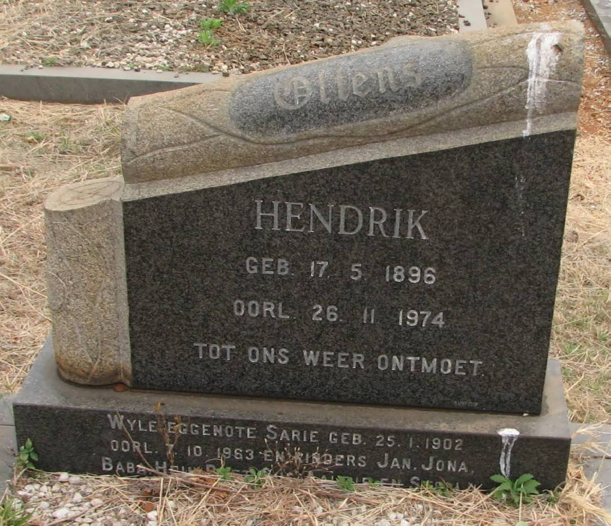 OLTENS Hendrik 1896-1974 &amp; Sarie 1902-1963