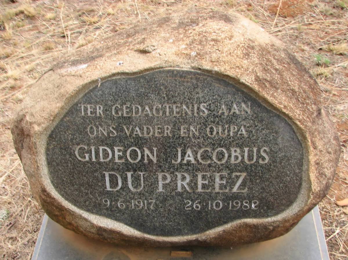 PREEZ Gideon Jacobus, du 1917-1982