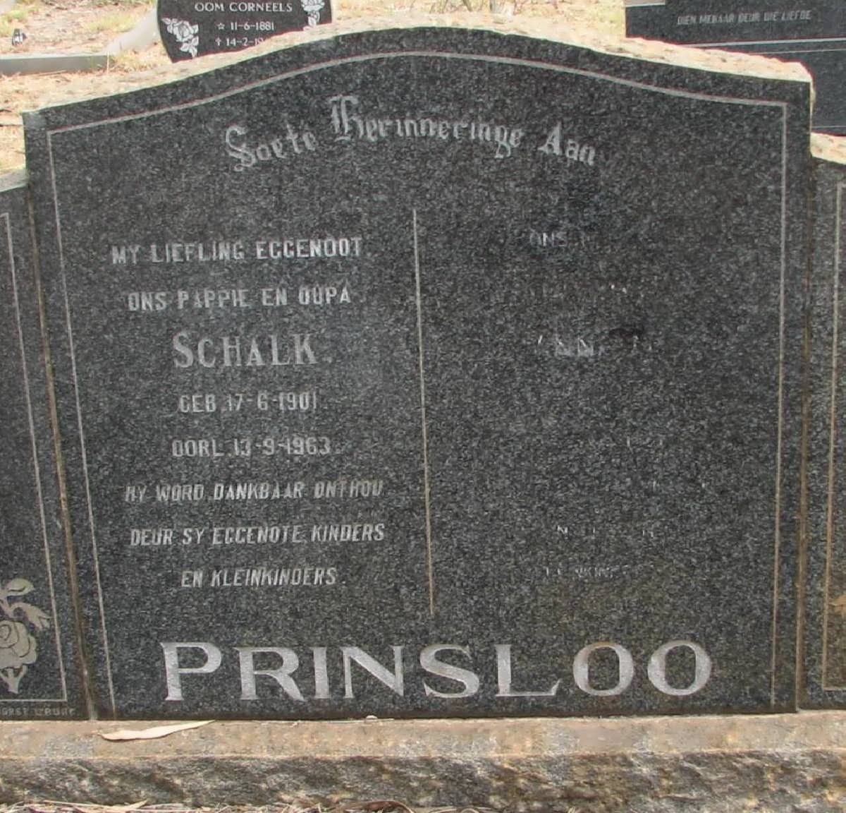 PRINSLOO Schalk 1901-1963 &amp; ??