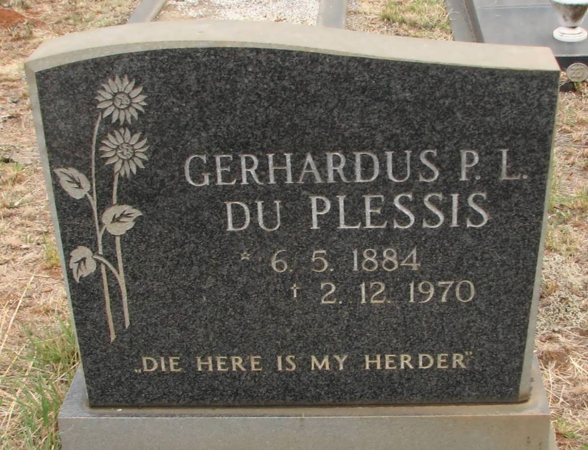 PLESSIS Gerhardus P.L., du 1884-1970