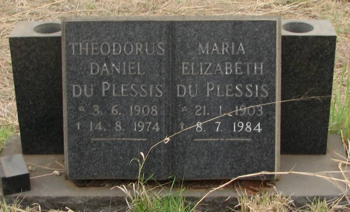 PLESSIS Theodorus Arnoldus, du 1908-1974 &amp; Maria Elizabeth 1903-1984