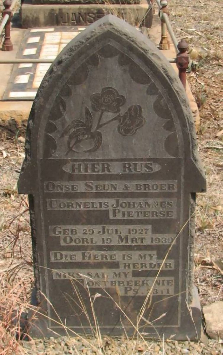 PIETERSE Cornelis Johannes 1927-1939