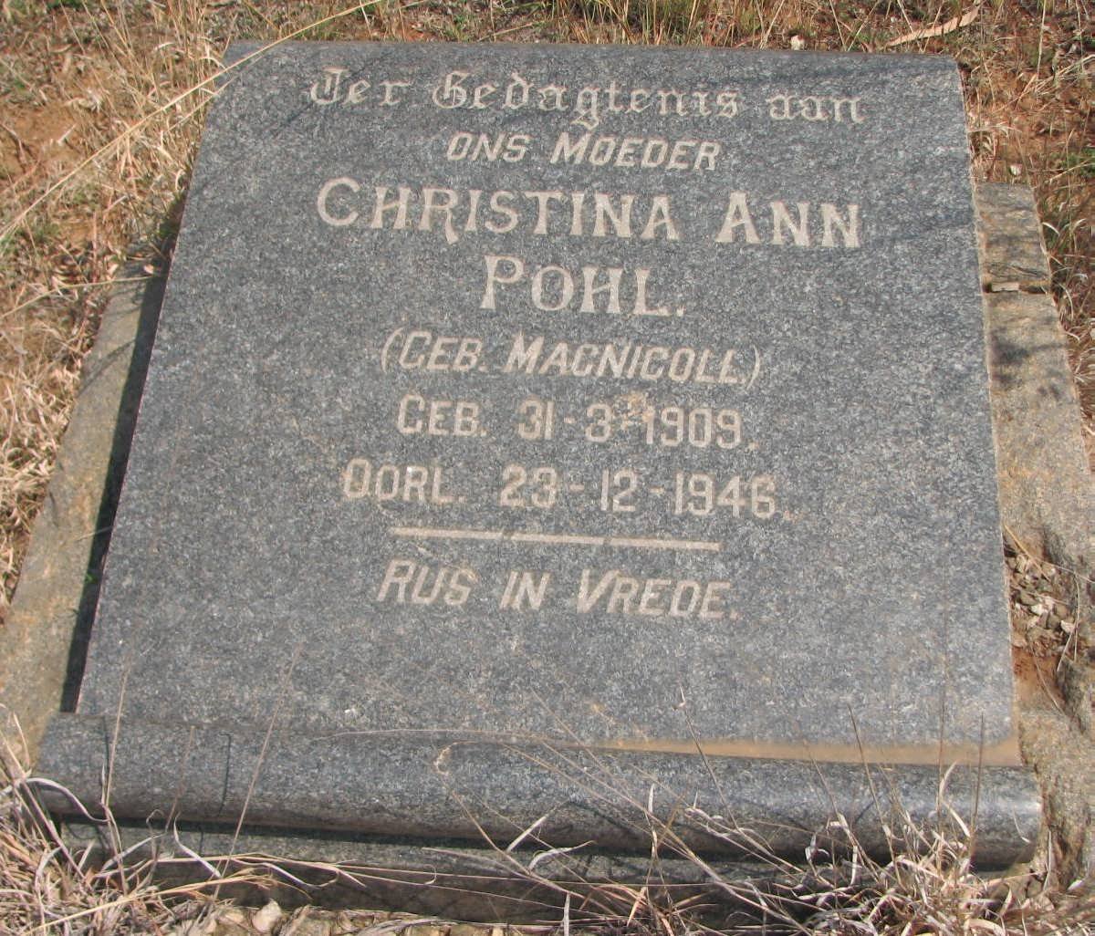 POHL Christina Ann nee MACNICOLL 1909 -1946