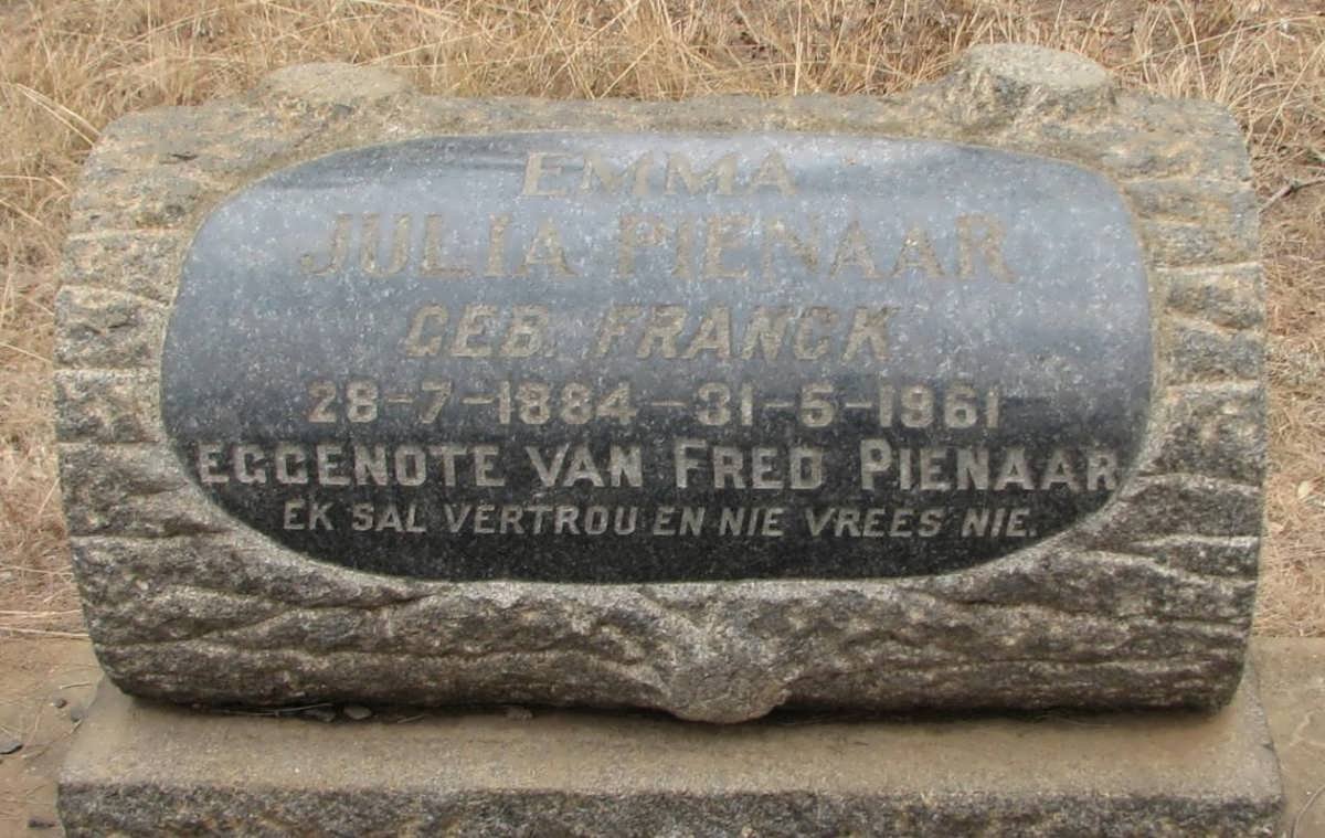 PIENAAR Julia nee FRANCK 1884-1961