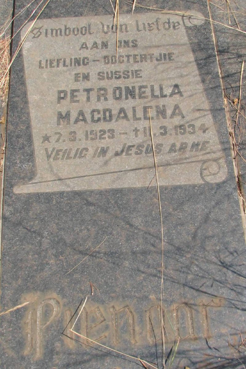 PIENAAR Petronella Magdalena 1923-1934