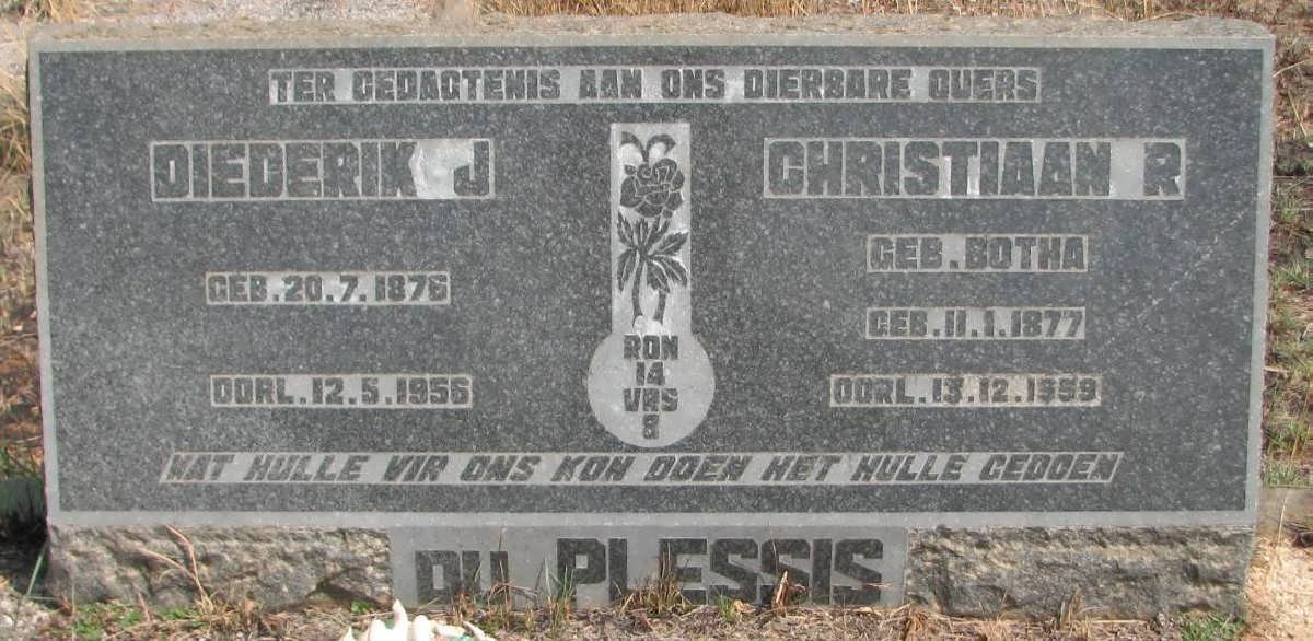 PLESSIS Diederik J., du 1876-1956 &amp; Christiaan R. BOTHA 1877-1959