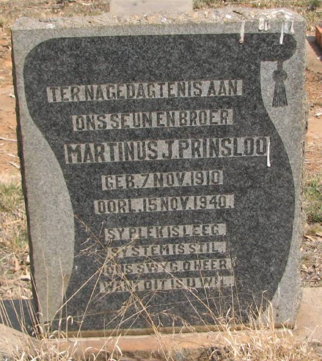 PRINSLOO Martinus J. 1910-1940