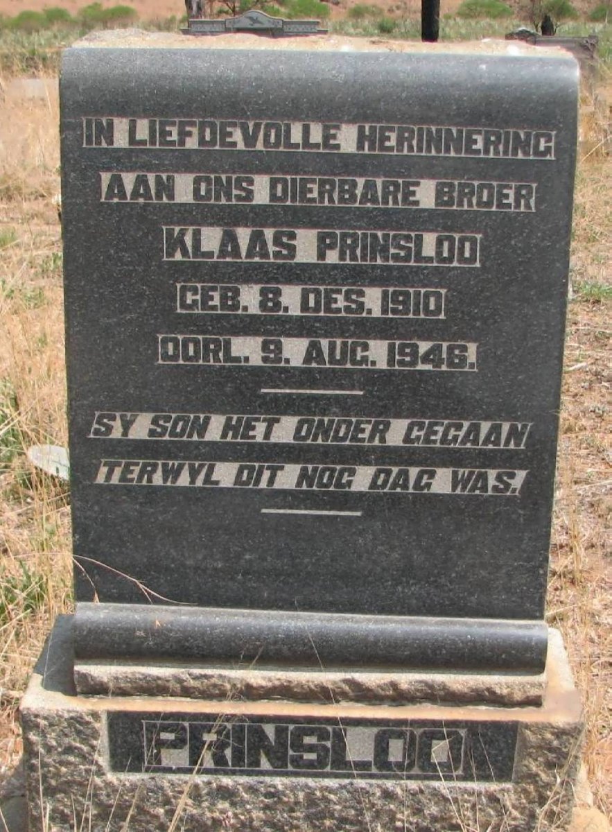 PRINSLOO Klaas 1910-1946
