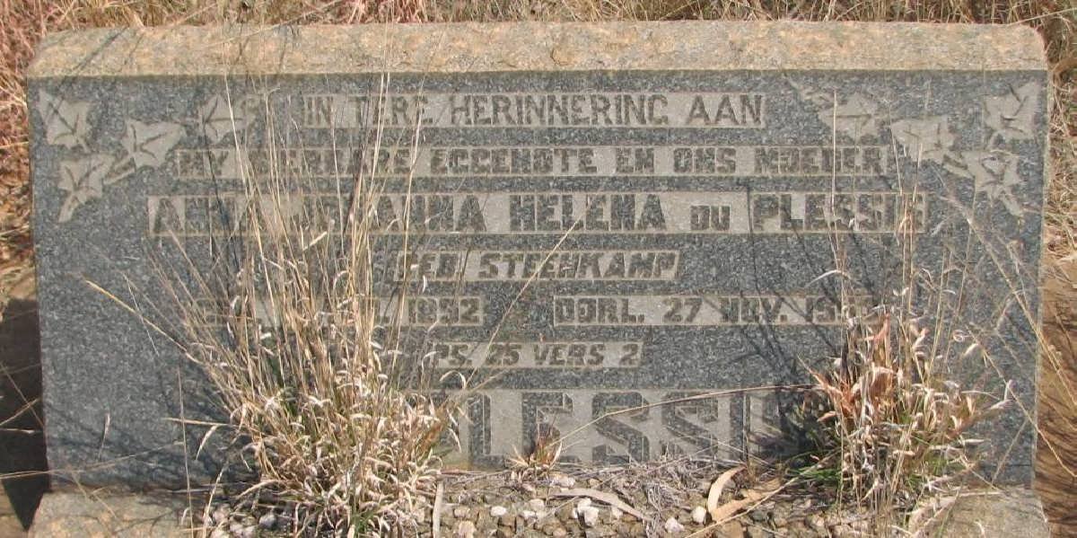 PLESSIS Anna Johanna Helena, du nee STEENKAMP 1892-1958