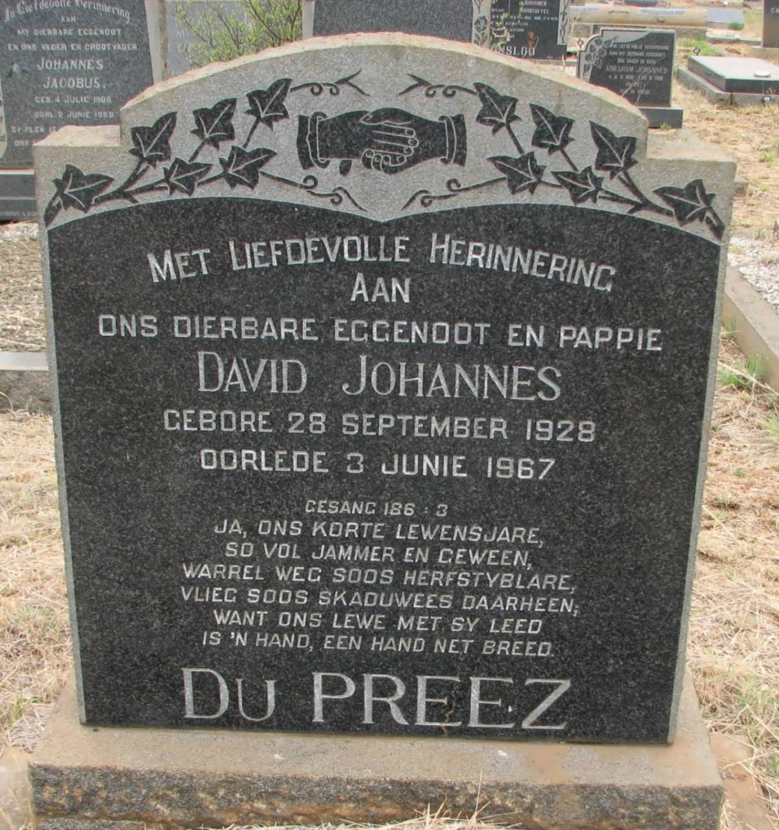PREEZ David Johannes, du 1928-1967