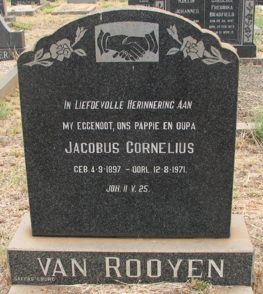 ROOYEN Jacobus Cornelius, van 1897-1971