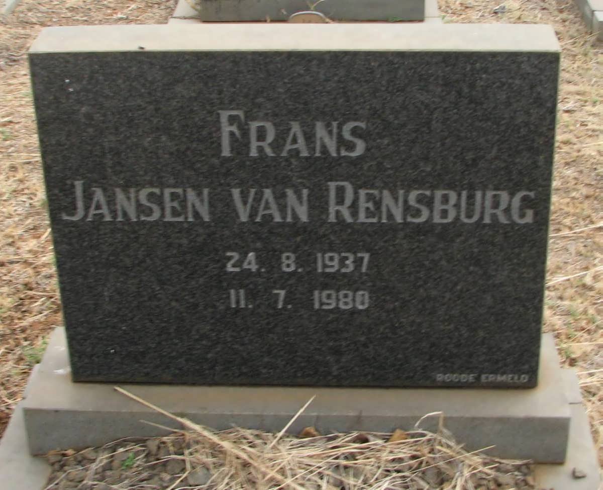 RENSBURG Frans, Jansen van 1937-1980