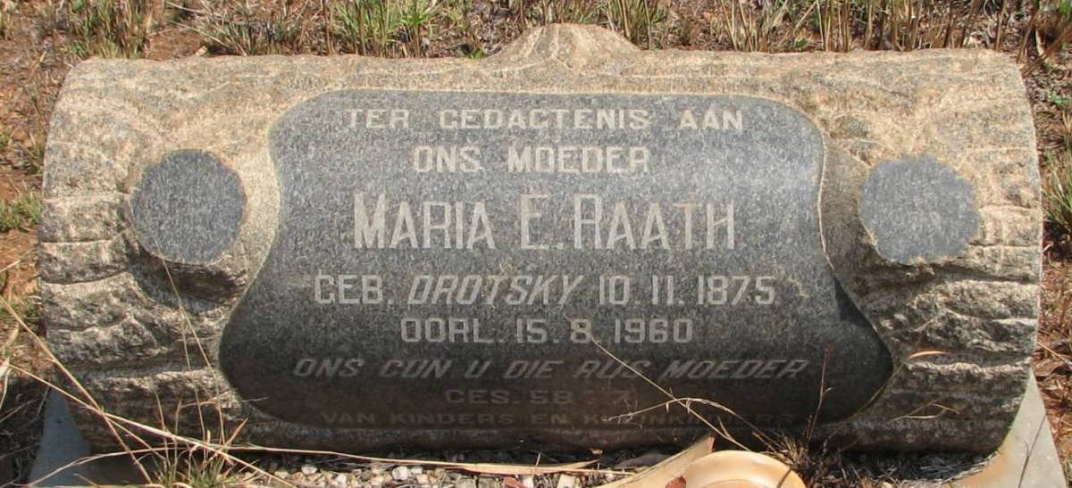 RAATH Maria E. nee DROTSKY 1875-1960