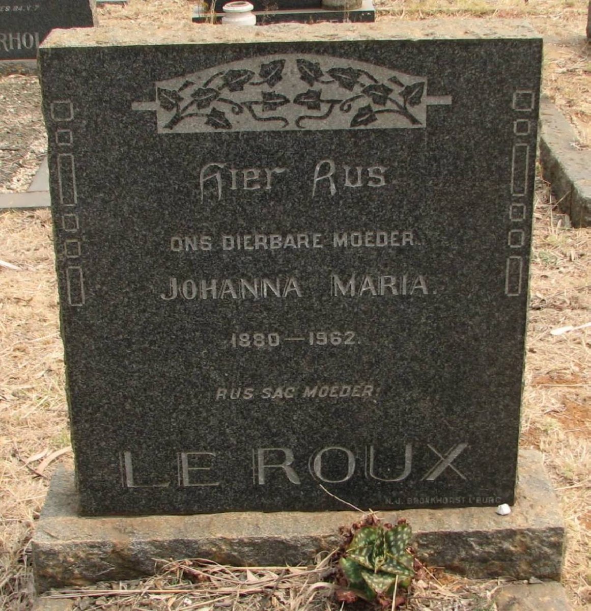 ROUX Johanna Maria, le 1880-1962