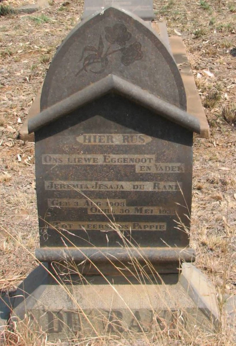 RAND Jeremia Jesaja, du 1903-1938