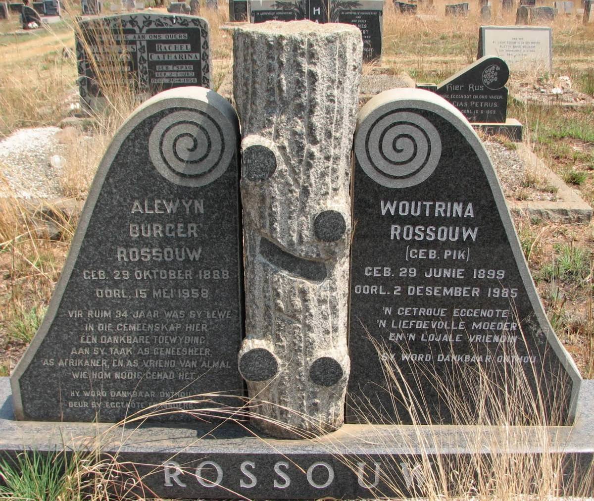 ROSSOUW Alewyn Burger 1888-1958 &amp; Woutrina PIK 1899-1985