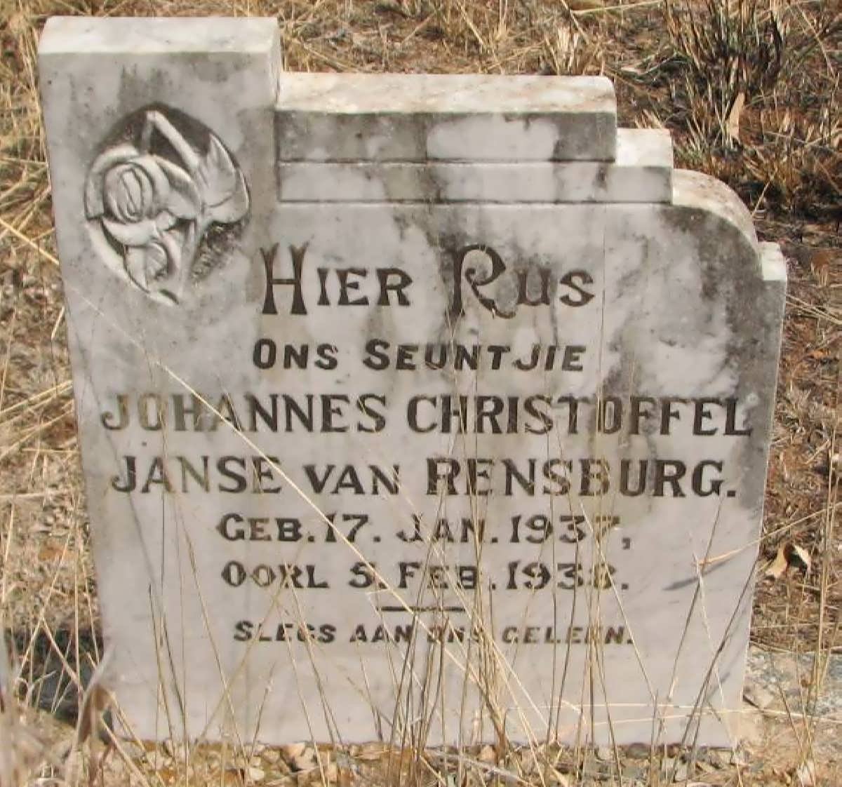 RENSBURG Johannes Christoffel, Janse van 1937-1938