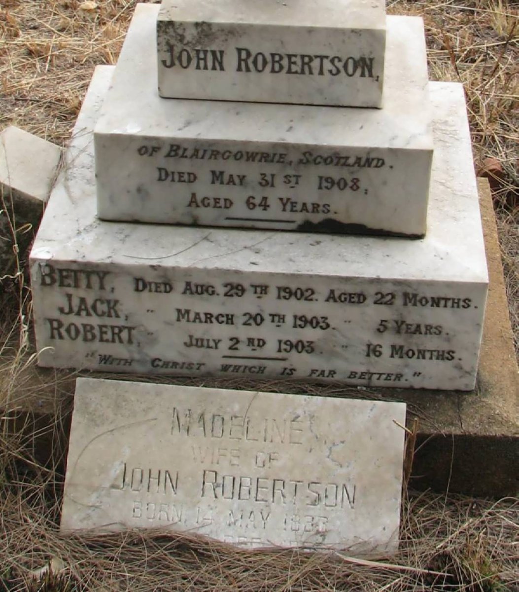 ROBERTSON John -1908 &amp; Madeline 1833-1967