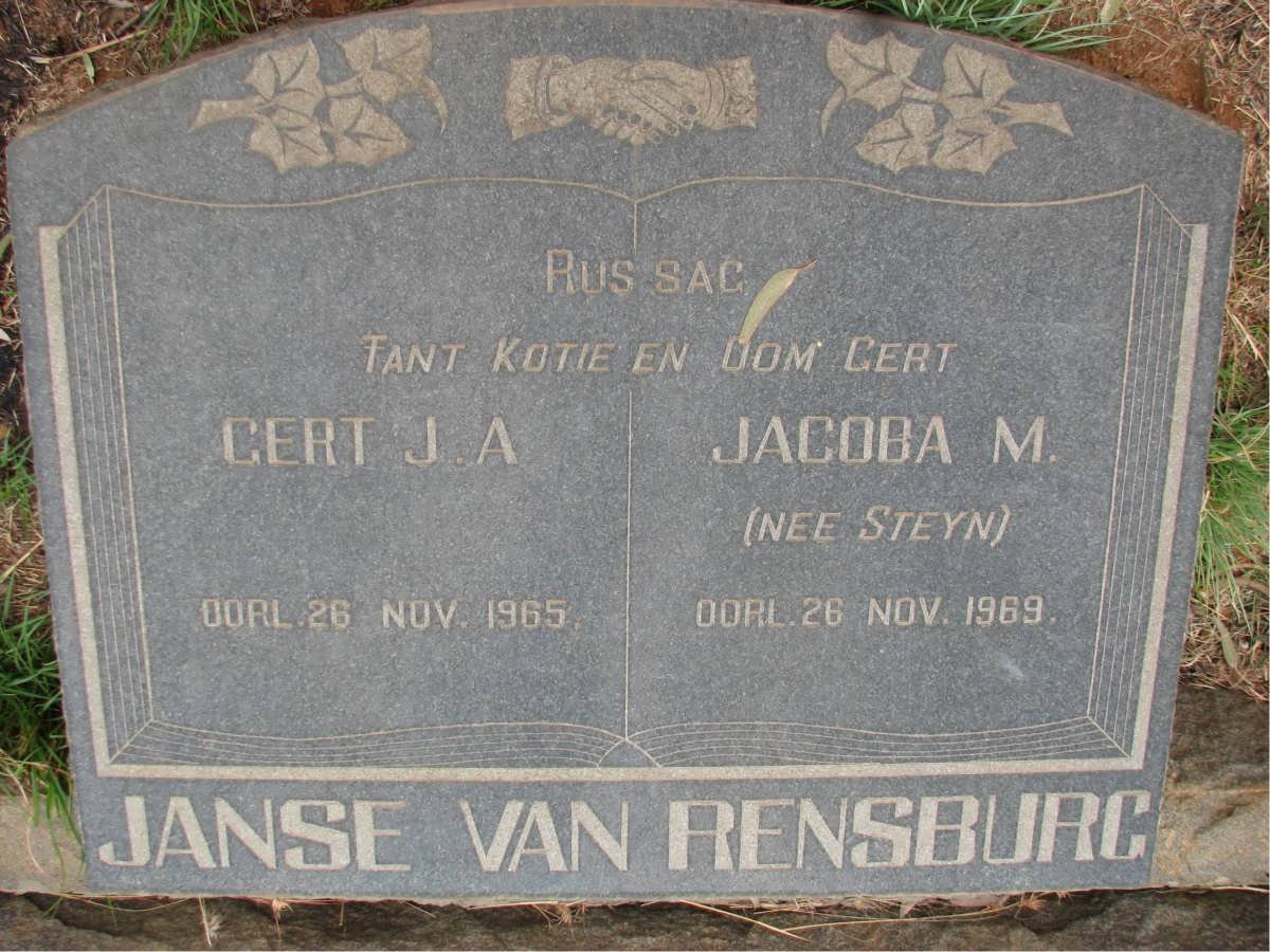 RENSBURG Gert J.A., Janse van -1965 &amp; Jacoba M. STEYN -1969