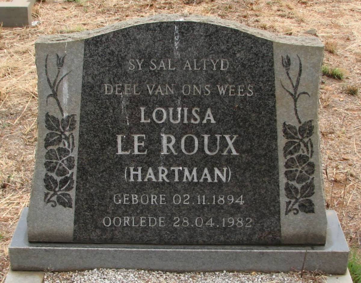ROUX Louisa, le HARTMAN 1894-1982