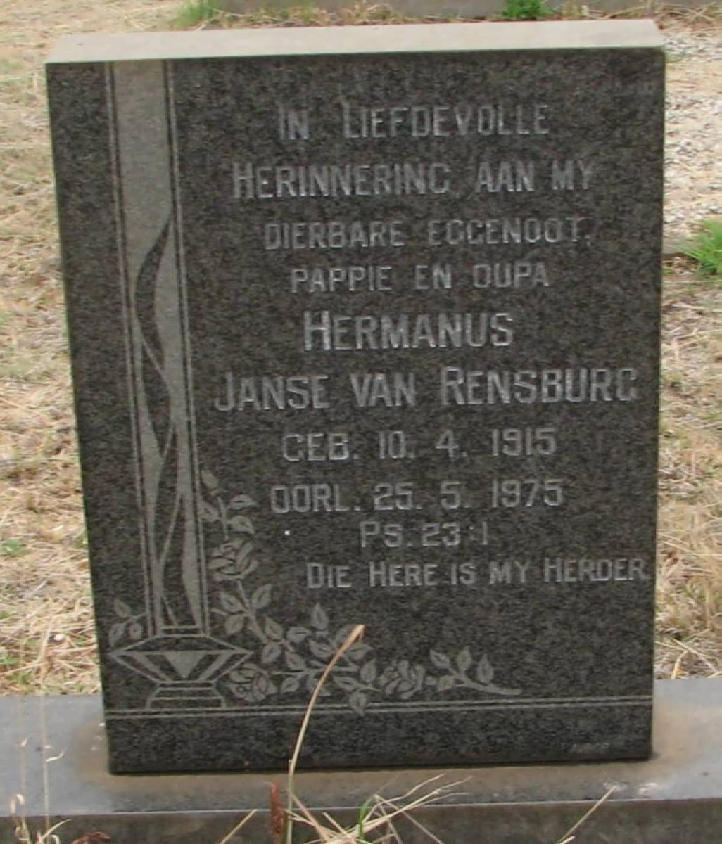 RENSBURG Hermnus, Janse van 1915-1975