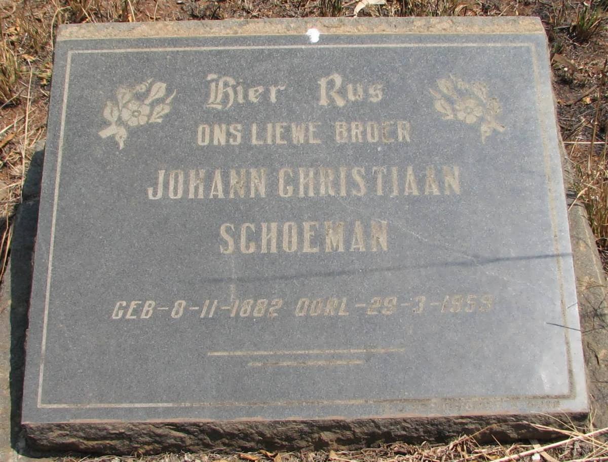SCHOEMAN Johann Christiaan 1882-1959