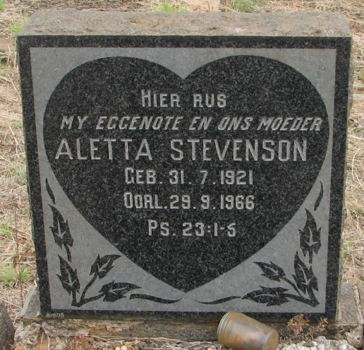 STEVENSON Aletta 1921-1966