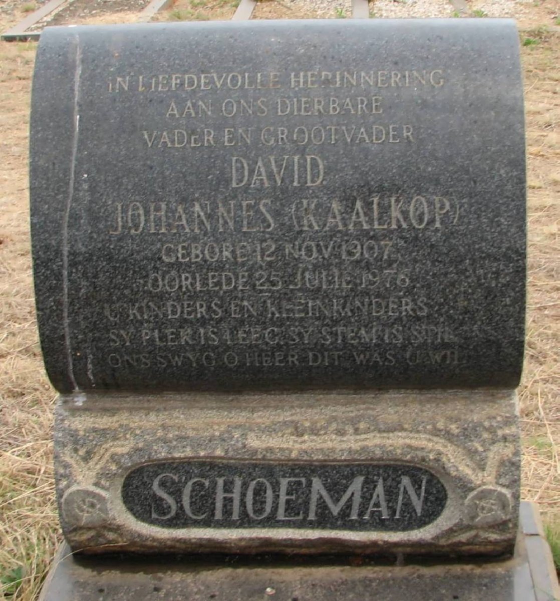SCHOEMAN David Johannes 1907-1976