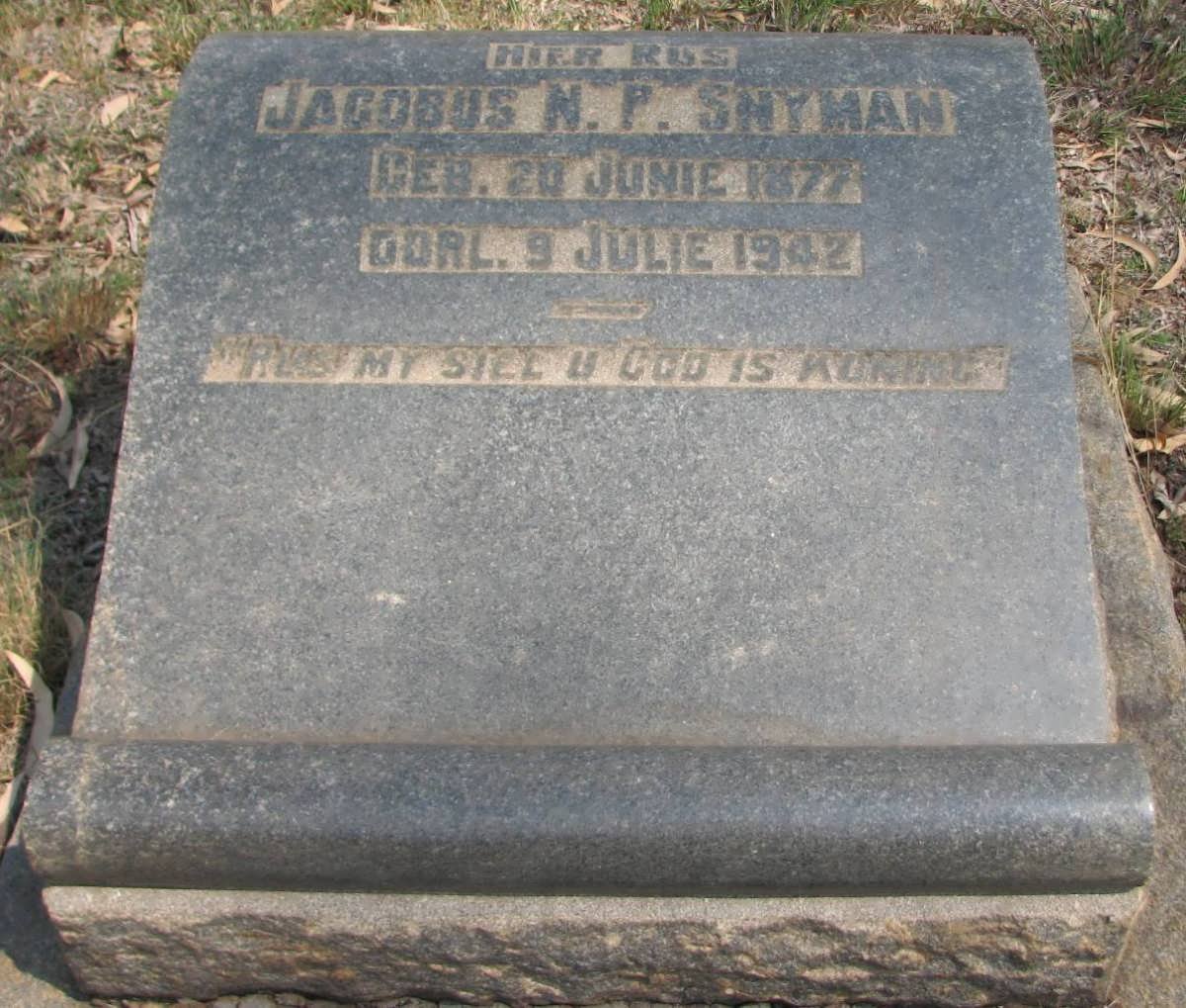SNYMAN Jacobus N.P. 1877-1942