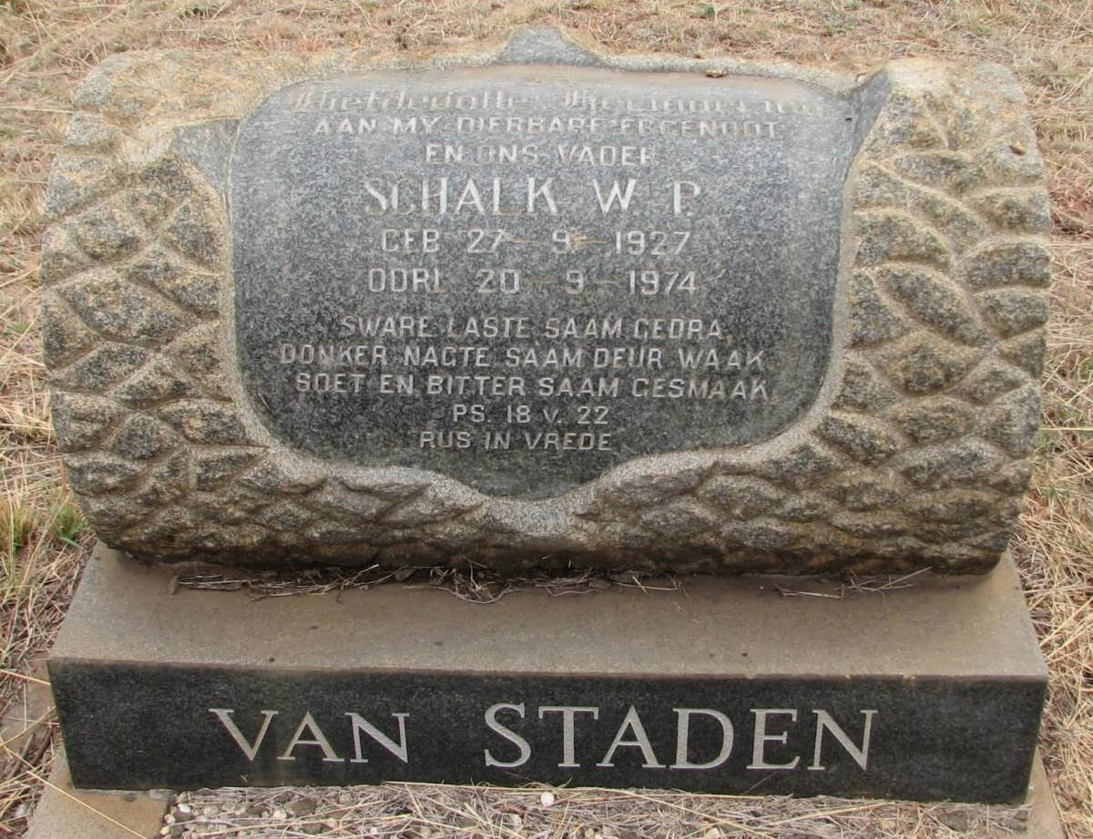 STADEN Schalk W.P., van 1927-1974