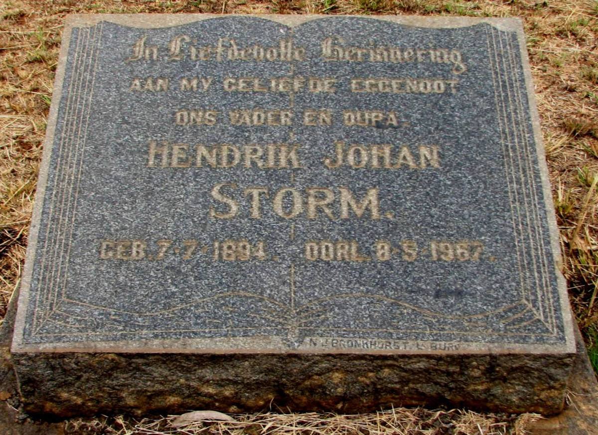 STORM Hendrik Johan 1894-1967