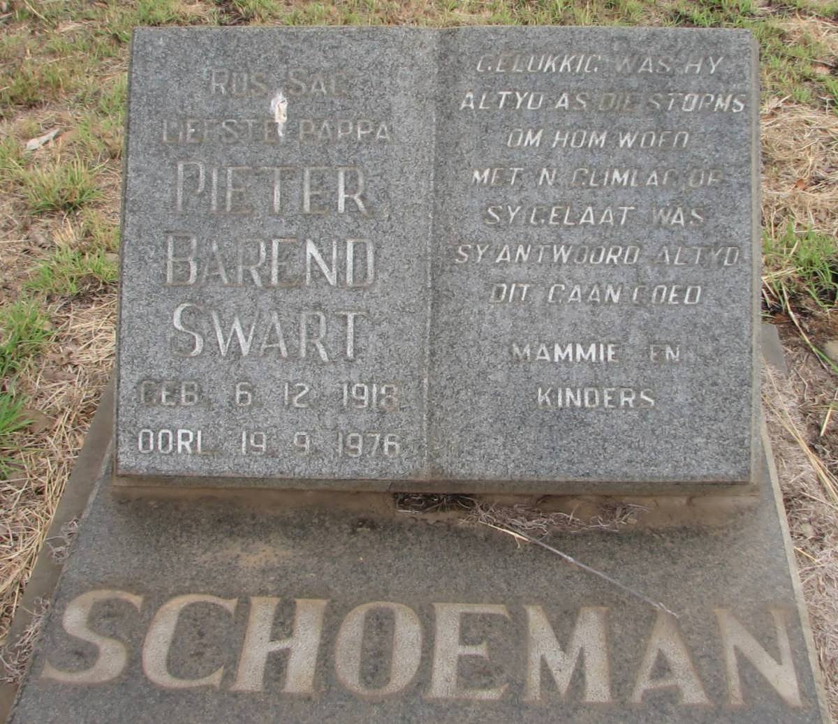 SCHOEMAN Pieter Barend Swart 1918-1976