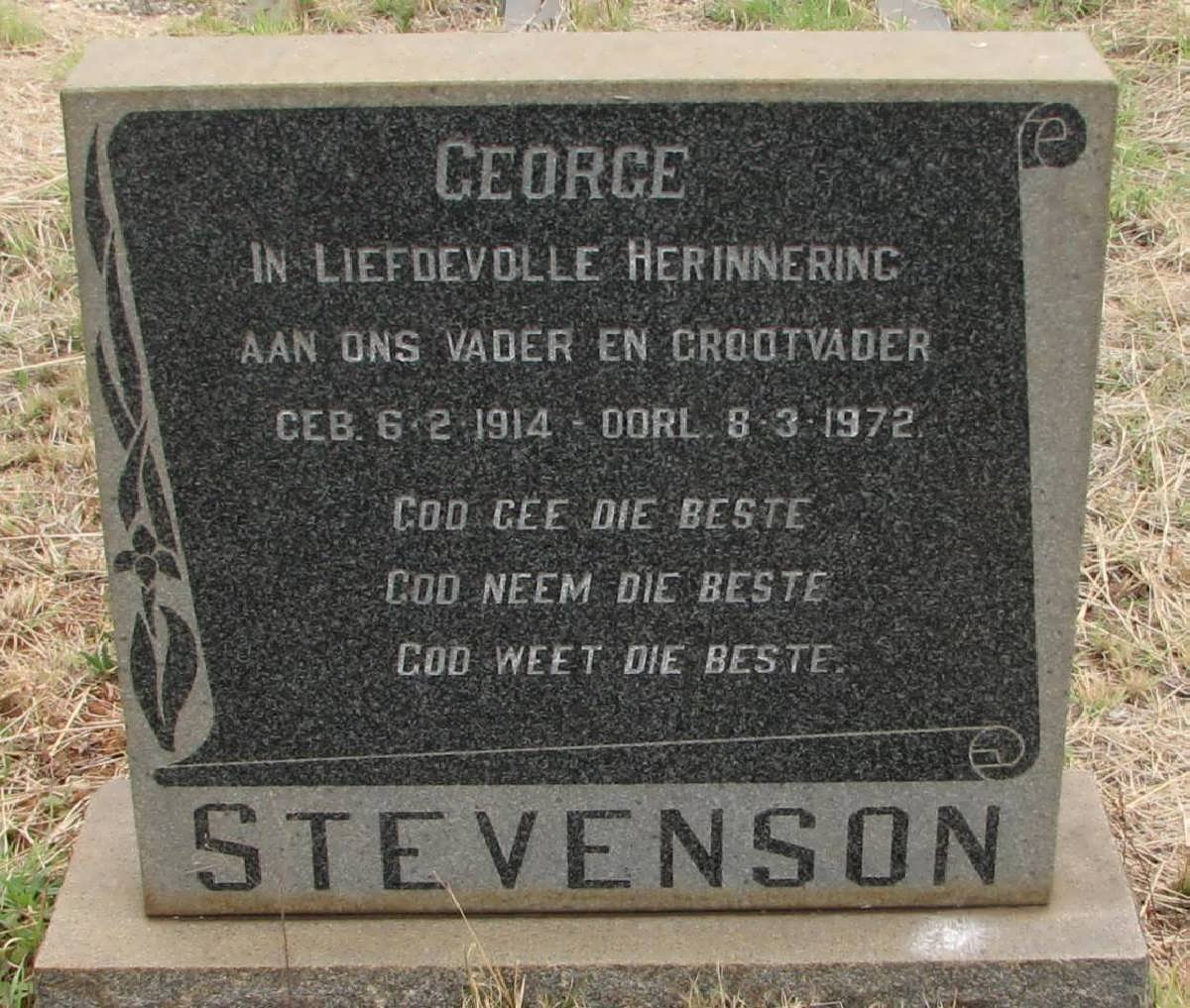 STEVENSON George 1914-1972