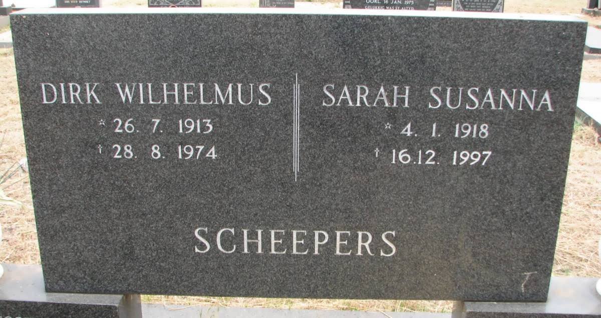 SCHEEPERS Dirk Wilhelmus 1913-1974 &amp; Sarah Susanna 1918-1997