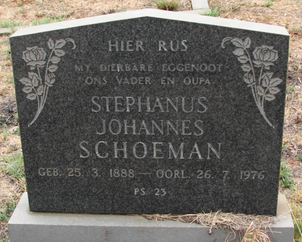 SCHOEMAN Stephanus Johannes 1888-1976